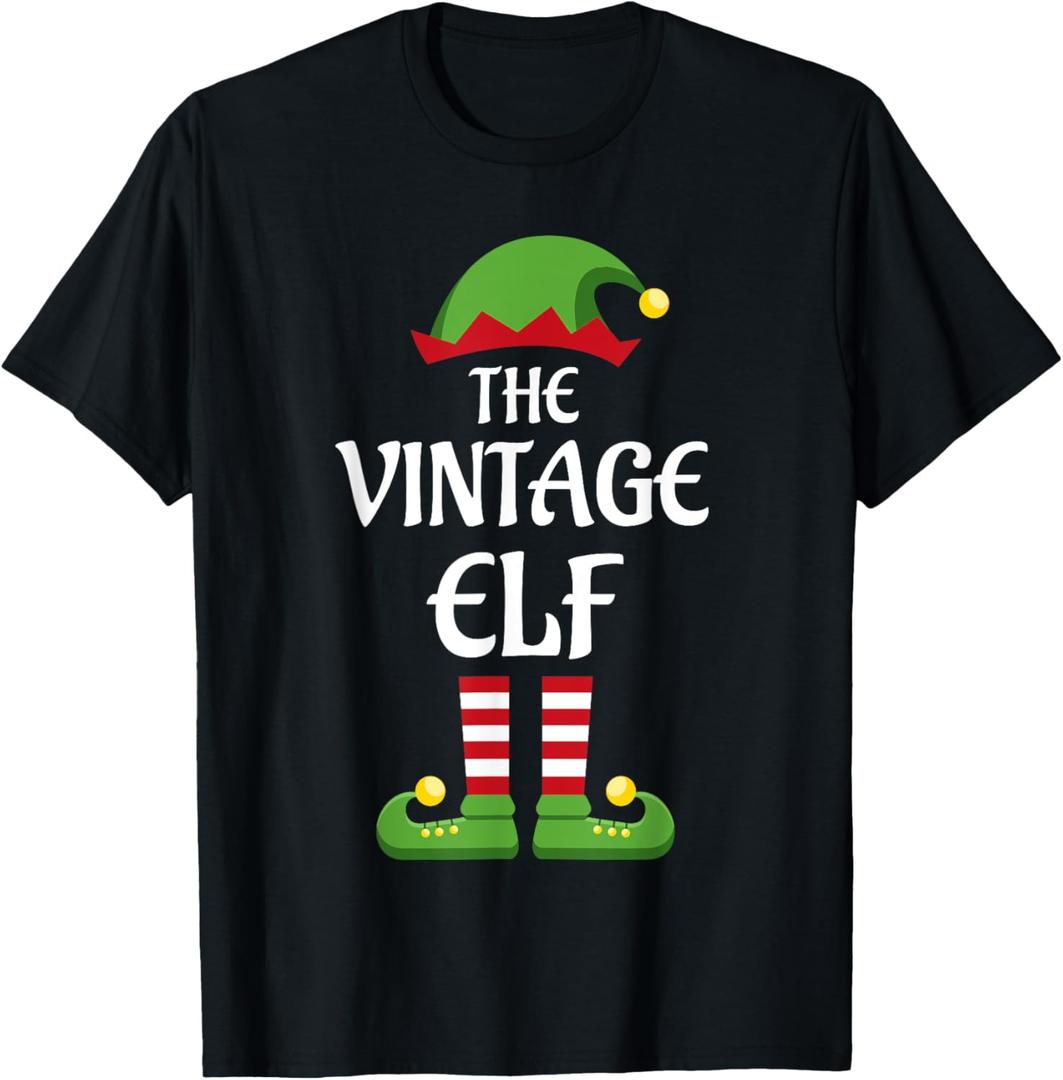 Vintage Elf Family Matching Group Christmas Old T-Shirt 2XL