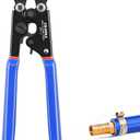 2 IN 1 Ratchet Pex Crimping Tool Pliers Cinch and Remove Combo Function Professional Pex Crimper Long Handle Pex Pinch Tool Pex Pipe Crimp Tool for 3/8" to 1" Stainless Steel Clamps
