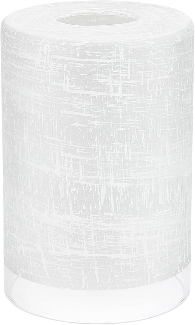 White Linen Frosted Glass Lamp Shade, Glass Shade Covers Replacements for Light Fixtures, 1.65 Inch Fitter Lampshades for Chandelier Wall Sconces Pendant Lights Bath Vanity Lights