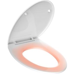 LEIVI Heated Toilet Seat with Built-in Side Control, Lid and Seat Soft Close, Auto Night Light, Easy Installation, Elongated