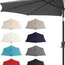 FLAME&SHADE 9ft Half Patio Umbrella - Half Outdoor Umbrella with Tilt UV Protection Waterprool, Half Round Table Umbrella for Wall Balcony, Pool, Porch, Garden, Deck, Market, Backyard (Anthracite)