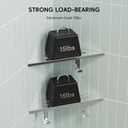 10 Shower Corner Shelf, Stainless Steel Shower Shelves with Razor Hole for Bathroom, Grout in Corner Shelf with Hooks for Tiled Wall 2 Pack, Polished
