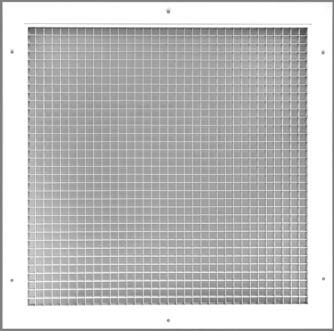 HVAC Premium 18" x 18" Cube Core Eggcrate Return Air Grille - Aluminum Rust Proof - HVAC Vent Duct Cover - White [Outer Dimensions: 19.75 X 19.75]