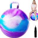 PlayZap Hopper Balls for Adults 16+, 28 Inches Bouncy Ball with Handle, 28" Inflatable Bouncing Hopper, 74cm Bouncing Toys, Big Hopping Toys for Boys Girls Gifts (Purple)