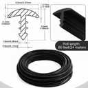 Innconee 50Ft Swimming Pool Liner Lock Wedge Shaped Liner Bead Lock T-Shape Swimming Line Roll Bead Flexible PVC Patch Kit for Above Ground, in Ground Pool Beaded Liners (Black)