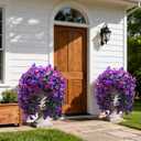 HyeFlora Bougainvillea Artificial Hanging Flowers Plants for Outdoors Decoration, 2pcs Fake Flowers Silk Bougainvillea Vines Realistic UV Resistant Faux Flowers for Outdoor Planters Porch Patio, Mix