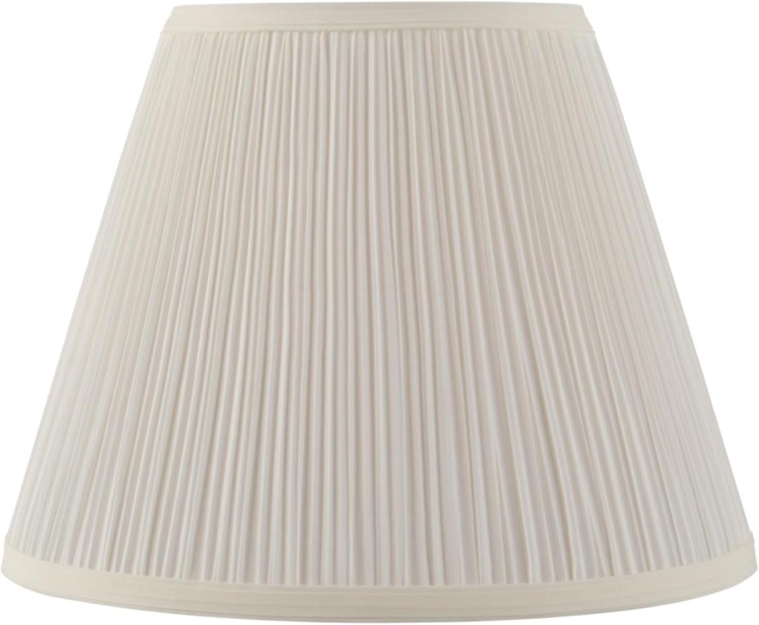 Aspen Creative 33055, Hardback Empire Transitional Spider Lamp Shade, Mushroom Pleated Pleated White, 7" Top x 13" Bottom x 10" Slant