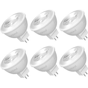 Linkind MR16 LED Bulb Dimmable, GU5.3 Bi-Pin Base LED Light Bulbs, 6.5W (70W Equivalent) 3000K Soft White 640lm MR16 LED Spot Lights, Recessed, Tracking Lights, 12V Low Voltage, 6 Packs