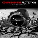 3 x Misxi 2-Pack Hard PC Case with Tempered Glass Screen Protector for Samsung Galaxy Watch 8 40mm, Overall Protection Anti-Slip Scratch-Resistant Cover for Galaxy Watch8, Transparent