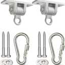 Jungle Gym Kingdom Swing Set Hangers - 2 Heavy Duty Brackets with Locking Snap Hooks for Porch, Patio, Playground - Indoor/Outdoor Hardware & Accessories