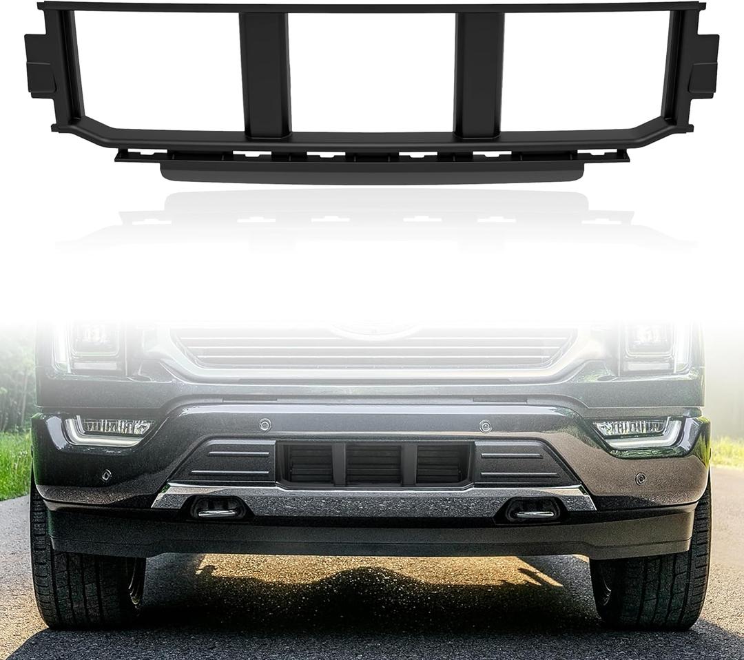 Front Bumper Grille for 2021+ Ford F150, Front Lower Center Bumper Cover Bumper Grille Trim Panel Insert for Ford F-150 2021 2022 2023 Accessories, Replacement ML3Z17B968BB, ML3Z17B968BA