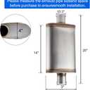 Universal 409 Stainless Muffler Straight-Through Performance Muffler Exhaust, center in | center out (3")