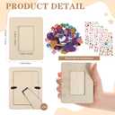 100 Pcs Wooden Picture Frames for Crafts, 2 x 3inch DIY Wood Photo Frame Bulk with Diamond and Foam Stickers for DIY Crafts, Small Unfinished Standing Photo Frame for Home Party Wedding Decor