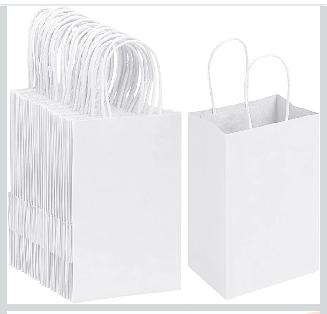 RACETOP White Paper Bags with Handles Bulk,8"x4.5"x10.8" 50Pcs,Kraft Paper Bags Party Favor Bags Shopping Bags Kraft Bags White Paper Gift Bags with Handles Bulk RACETOP White Paper Bags with Handles Bulk,8"x4.5"x10.8" 50Pcs,Kraft Paper Bags Party Favor Bags Shopping Bags Kraft Bags White Paper Gift Bags with Handles Bulk