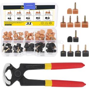 30 Pairs 5 Sizes High Heel Replacement Tips Pin Kit with 6" Heel Caps Remove Pliers, 9/10/10.5/11/12.5mm 2 Pins Diameter U Shape Dowels Heel Tips Shoes Heel Repair for Women(Apricot & Black) 30 Pairs 5 Sizes High Heel Replacement Tips Pin Kit with 6" Heel Caps Remove Pliers, 9/10/10.5/11/12.5mm 2 Pins Diameter U Shape Dowels Heel Tips Shoes Heel Repair for Women(Apricot & Black)