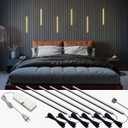 HAMRVL Black LED Recessed Lighting Kit - 6 Pcs 16in DC12V Warm LED Light with Smart Switch, 3000k Self-Adhesive Wall Panel Lights for Wood Slat Wall Panels, Headboards, Stairs, Under Cabinet Lighting