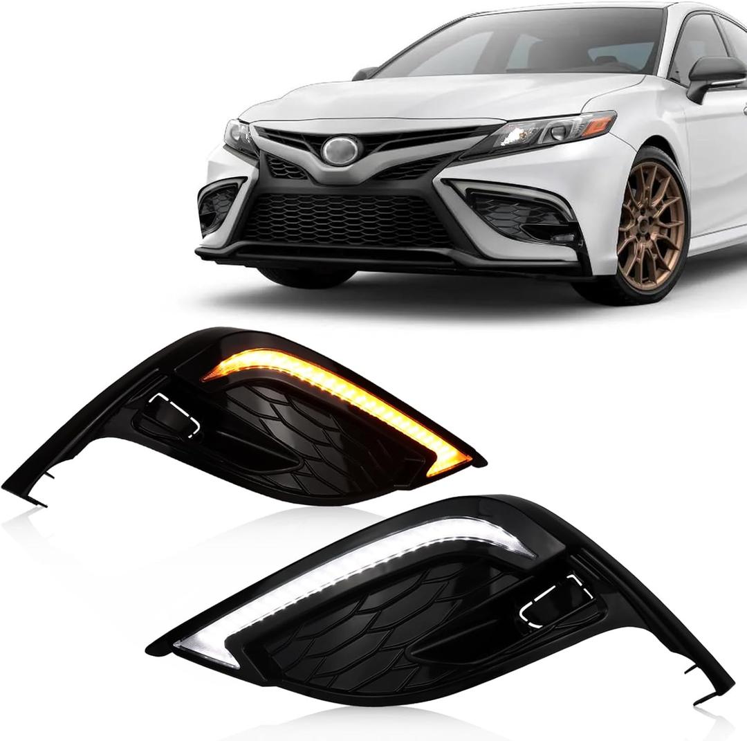 Switchback White/Amber LED Front fog light Daytime Running Lamp Amber Sequential Turn Signal light Feature 