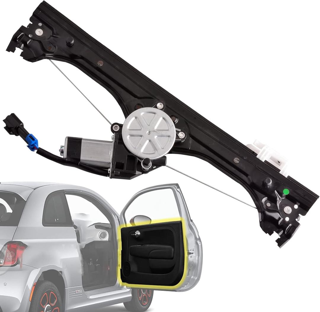 Front Right Passenger Side Power Window Regulator with Motor Assembly Compatible for Fiat 500 1.4L 2012-2019, Replacement 751-649 68070266AC 68070266AD 68070266AE