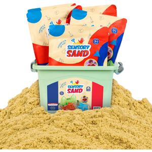 Sensory Sand Bulk 11 Pounds Natural Brown Color Play Sand in Container