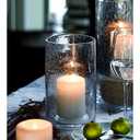 ARIAMOTION Hurricane Candle Holder for Pillar Glass Cylinder Vase Modern Rustic Centerpiece Clear Seeded Home Decor for Kitchen Table Living Room 8" H 1 Pack