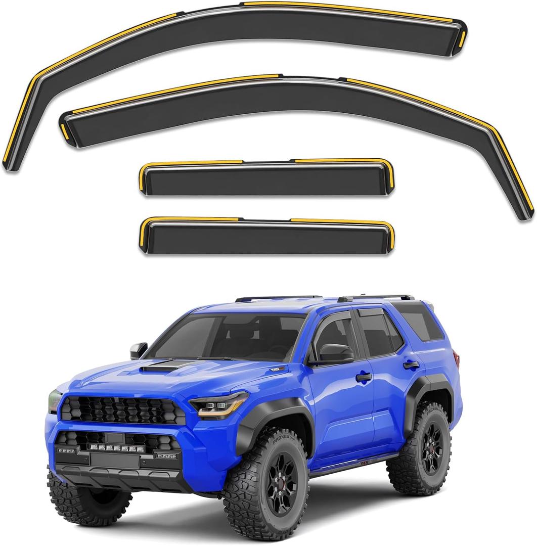 in-Channel Window Visors Rain Guards Fit for Toyota 4Runner 2025 2026, Visors Vent Visors Window Deflector, Vent Shades Car Accessories,Weather Protection -4 pcs