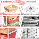 SYKIARIOL Rolling Cart with 6 Drawers,Utility Storage Cart with Drawers,Art Craft Organizers and Storage,Makeup Organizer with Wooden Tabletop,Rainbow
