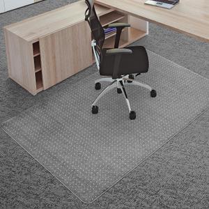LeapYouth Extra Large Office Chair Mat for Carpets, 48'' X 60'' Clear Desk Floor Mat for Low, Flat and No Pile Carpeted Floors, Thick and Sturdy Carpet Protector for Desk Chair, 48''x60''