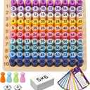 Wooden Montessori Multiplication Board Game: Math Educational Toys Multiplication Table Board Game Montessori Math Manipulatives Toys Toddlers Kids Multiplication Chart Game for Early Education