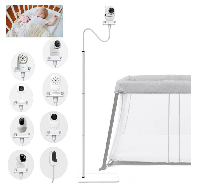 EYSAFT Baby Monitor Floor Stand Holder Mount Compactible for Nanit Pro & Flex Stand,Infant Optics DXR8 Pro,VTech VM901/VM819/RM7764,Momcozy,HelloBaby,eufy E110,nooie IPC100,Motorola VM75/VM50G/VM44