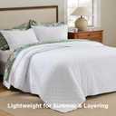 Bedsure Quilts Queen Size - Bright White Bedspread Queen Size & Lightweight Comforter, Modern Coverlet with Clover Pattern, Ultra Soft All-Season Bedding, 90 x 96 Inches | Stitch-Free Quilting, Lightweight, Summer Bedding Set, Machine Washable, Pet-Friendly