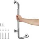 L-Shaped Grab Bars for Shower, 24x12 Inch Stainless Steel Grab Bars for Elderly for Wall Mount, Anti-Slip Knurled Grip Bathroom Safety Rail, Right