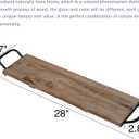 SOFE Rectangular Long Narrow Tray Table Centerpiece - Wood Serving Tray with Handles - 25 Inch Large Serving Platters for Entertaining - Rustic Wood Decorative Tray for Home Room Decor