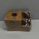 Sumnacon Square Woven Tissue Box Cover - Decorative Cube Tissue Box Holder with Side Organizer, Rustic Seagrass Tissue Box for Living Room Vanity Night Stand Table Countertop Office,Caramel