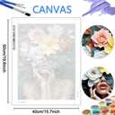 Huacan Paint by Numbers Kits for Adults Beginner Without Frame DIY Flowers Drawing On Canvas Handmade Acrylic Woman Painting Kit with 3 Brushes 16x20 Inch