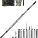 Hiking Tactical Stick Walking Staff - Outdoor Multitool Gear Trekking Pole Collapsible Retractable Premium 14 in 1 | 8 Tubes