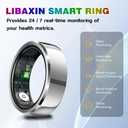 2025 Smart Ring with Air Gesture Control,Heart Rate&Sleep Monitor -Stylish Fitness Ring for Men&Women,IP68 Waterproof,Activity Tracker Records Steps Distance,Compatible with Android&iOS (Silver, 12#)