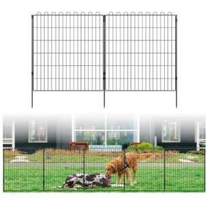 Decorative Garden Fence 10 Panels 23.6 ft(L) X 32 in(H) Animal Barrier for Yard, Patio, Garden Borders, No-Dig Outdoor Fencing with Rustproof Metal Panels, Temporary Ground Stakes for Dogs, Rabbit