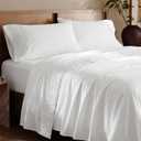  King Size Sheets Set -  Soft King Sheets - Breathable & Cooling - Hotel Luxury - Easy Care Polyester Microfiber Bedding for Kids, Women, Men, Bright White