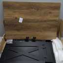 Dwanton Litter Box Enclosure, Cat Litter Box Furniture Hidden, Reversible Entrance Can Be on Left or Right Side, Wooden Cat Washroom Indoor, Black and Warm Brown, 27.6 Inches