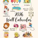 2 x Wall Calendar 2026 Vertical Monthly Wall Calendar 12 Month Hanging Wall Planner8.3" X 11.7 ", Thick Paper, Cute Design (Beige)