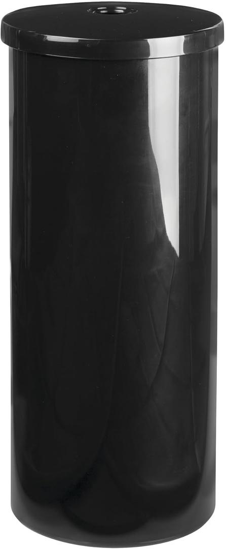 iDesign Freestanding Toilet Paper Canister with Lid for 3 Extra Rolls, Black, Made in USA (Pack of 1)