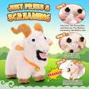 FunisFun Goat Plush with Bell, Goat Stuffed Animal with Funny Screams Sound, Gag Gift for Adults Friends and Coworkers Desk Toy