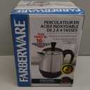Farberware Electric Coffee Percolator, FCP240, Stainless Steel Basket, Automatic Keep Warm, No-Drip Spout, 4 Cup, Black/Silver