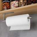 Paper Towel Rolls - for Kitchen, Self-Adhesive Under Cabinet,Both Available in Adhesive and Screws,Stainless Steel Paper Towel Holder Bulk(Grey)
