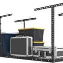 FLEXIMOUNTS 2x8 Garage Storage Rack, Adjustable Overhead Storage Organization System, Heavy Duty Metal Ceiling Rack, 400lbs Weight Capacity, Black