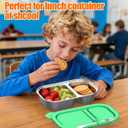 Stainless Steel Snack Containers with Silicone Lids, 4 Pack Reusable 2 Compartment Food Storage Containers, Snackle Box Container Leak-Proof Metal Bento Lunch Box for School, Travel, Home