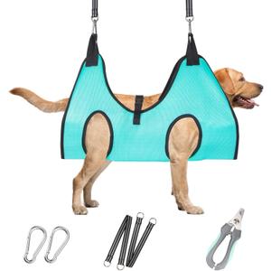 Dog Grooming Hammock - Upgrade Pet Grooming Harness for Nail Trimming (XL 80lb), Dog Sling for Nail Clipping, Dog Hanging Holder Hanger for Cutting Nail with Nail Clippers (Green)
