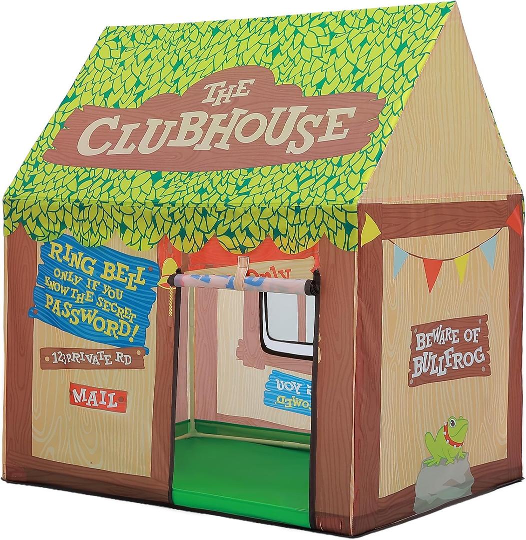 SweHouse Kids Play Tent Indoor: Clubhouse Tent for Toddler with Roll-up Door & Windows Playhouse - Boy Girl Tent Outdoor Birthday Gifts Toys, Large