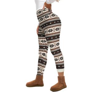 GAYHAY Fleece Lined Leggings for Women  Thick Winter Warm Thermal High Waisted Tummy Control Workout Yoga Pants (Large, Snowflake)