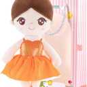 Gloveleya Baby Girl Gifts Dolls Soft Plush Toy Ballet Girl Doll Orange 14 Inches with Gift Box